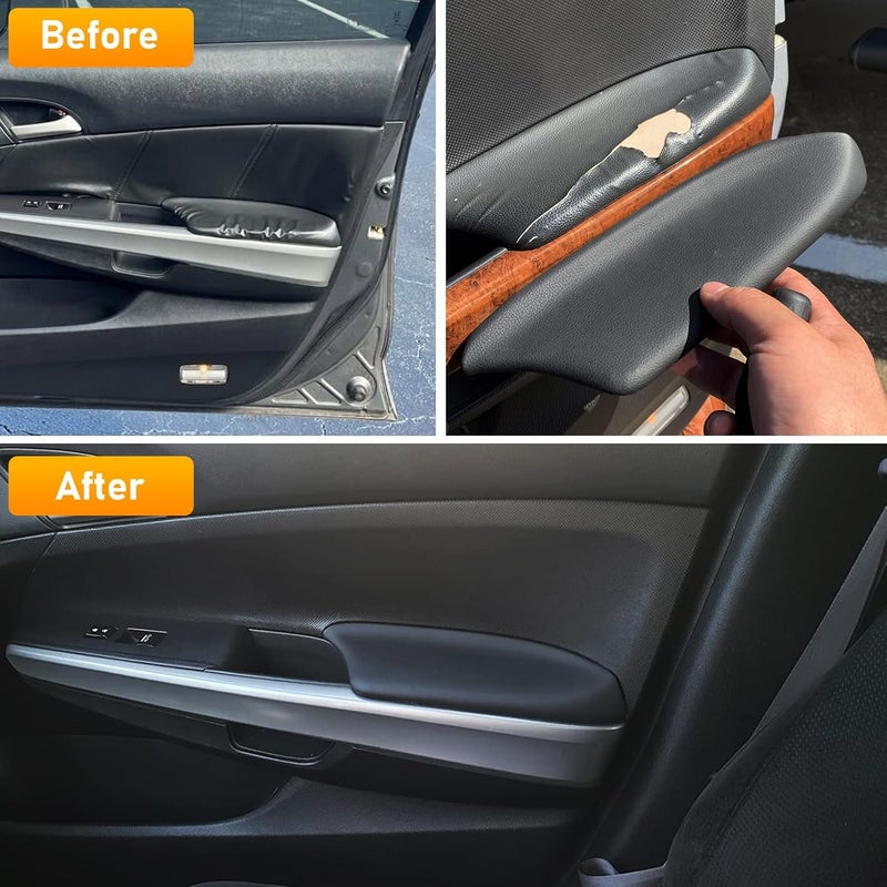 APESER Compatible with Honda Accord Door Panel Armrest Lids Cover 2008-2012,2 Pcs PU Leather Front Inner Door Panel Armrest Cover Replace for Accord EX/EX-L/LX/LX-P/SE(Black)(NOT Fit for Coupe Model) - Image 2